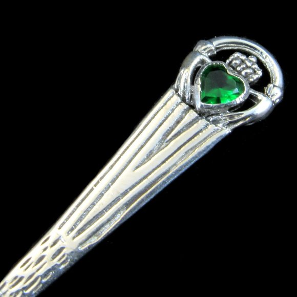 925 Sterling Silver Irish Claddagh Salt Spoon - Picture 3 of 5
